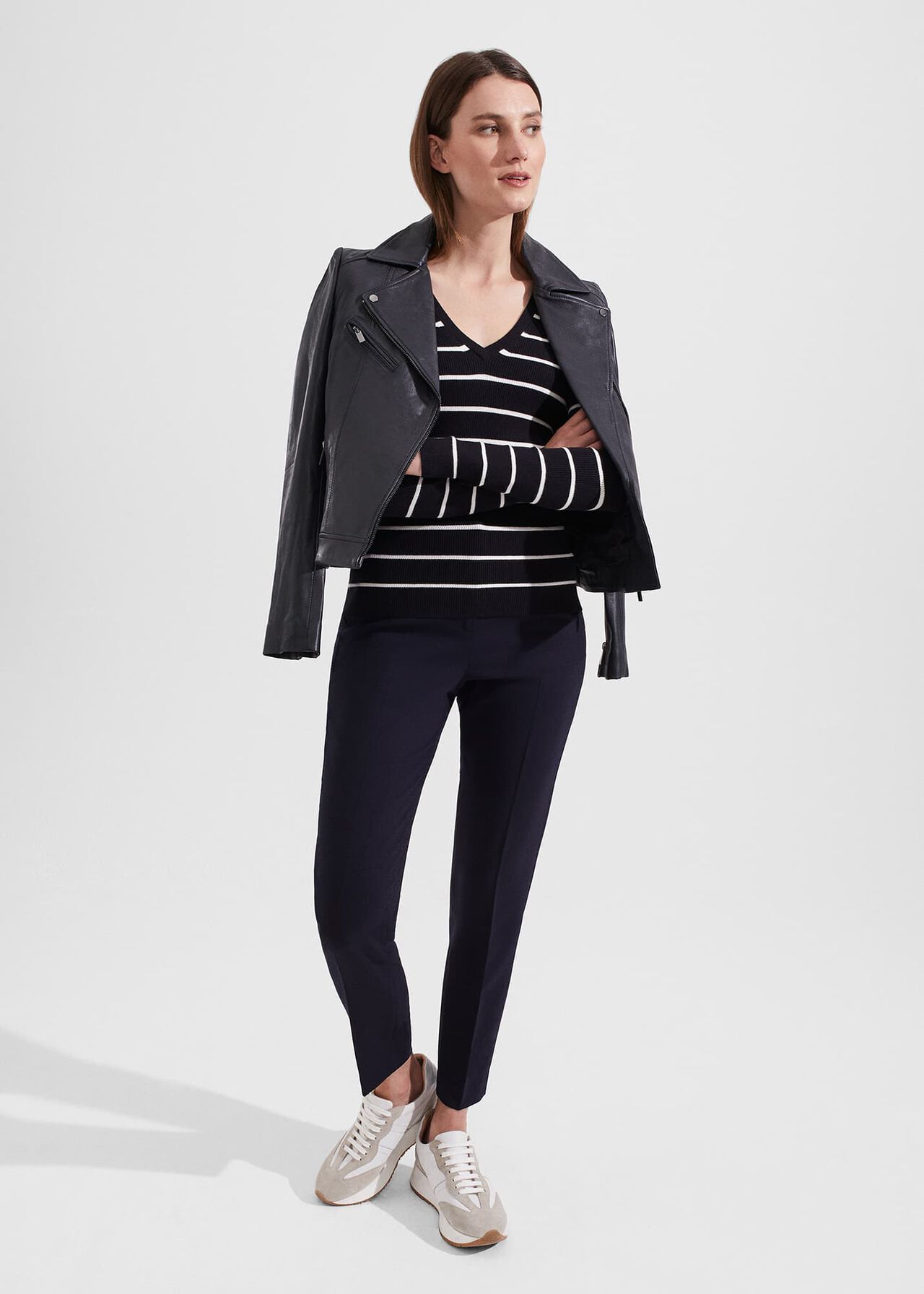 Nova Stripe Jumper, Navy Ivory, hi-res