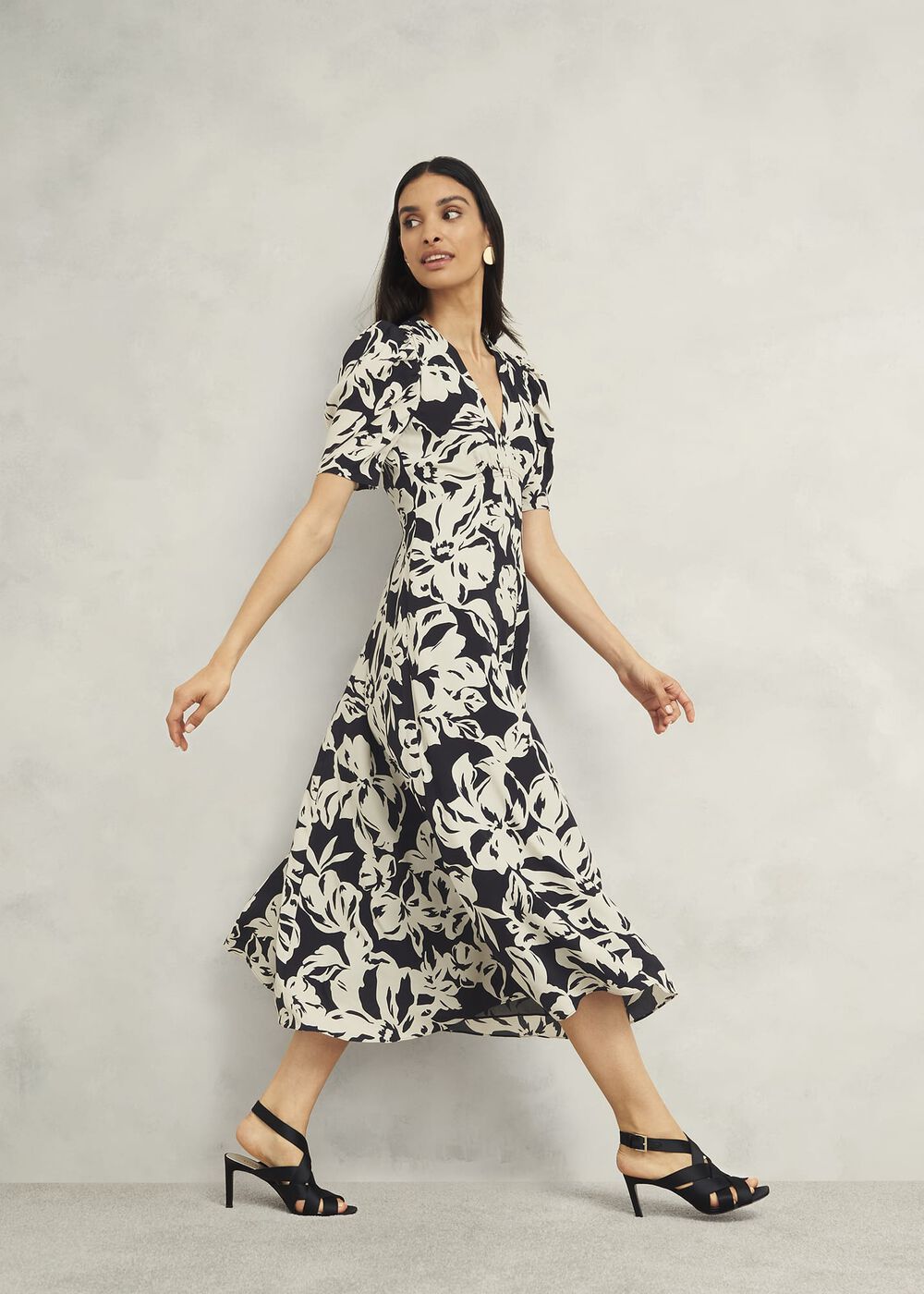 Chiltern Dress, Black Cream, hi-res