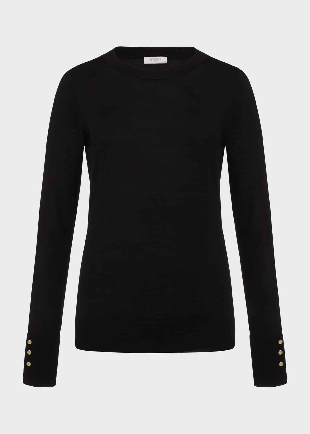 Penny Merino Wool Jumper, Black, hi-res