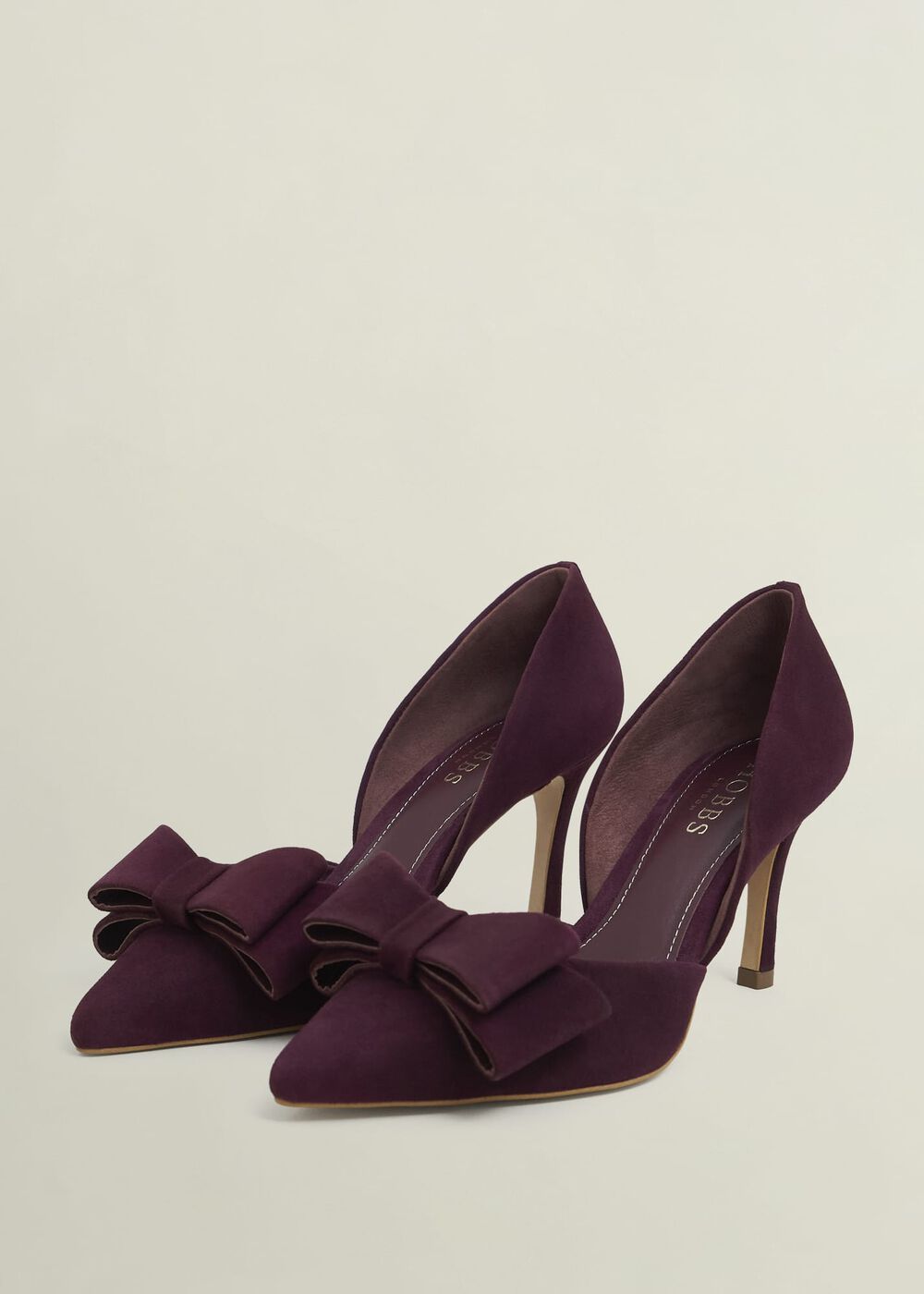 Elva Suede Bow Courts, Onyx Red, hi-res