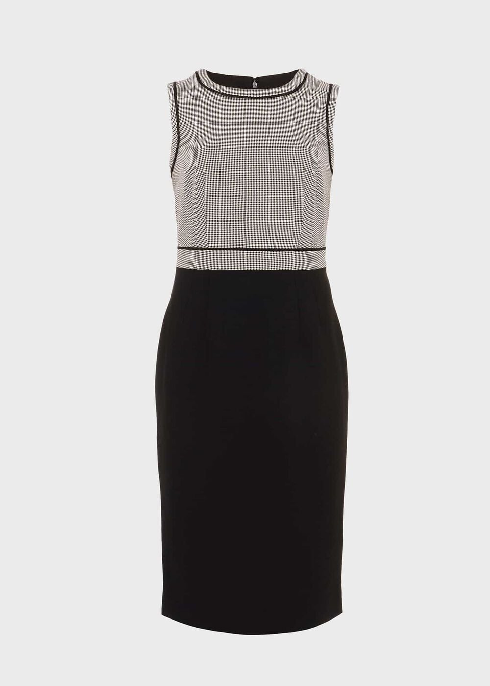 Sienna Houndstooth Shift Dress, Black Ivory, hi-res