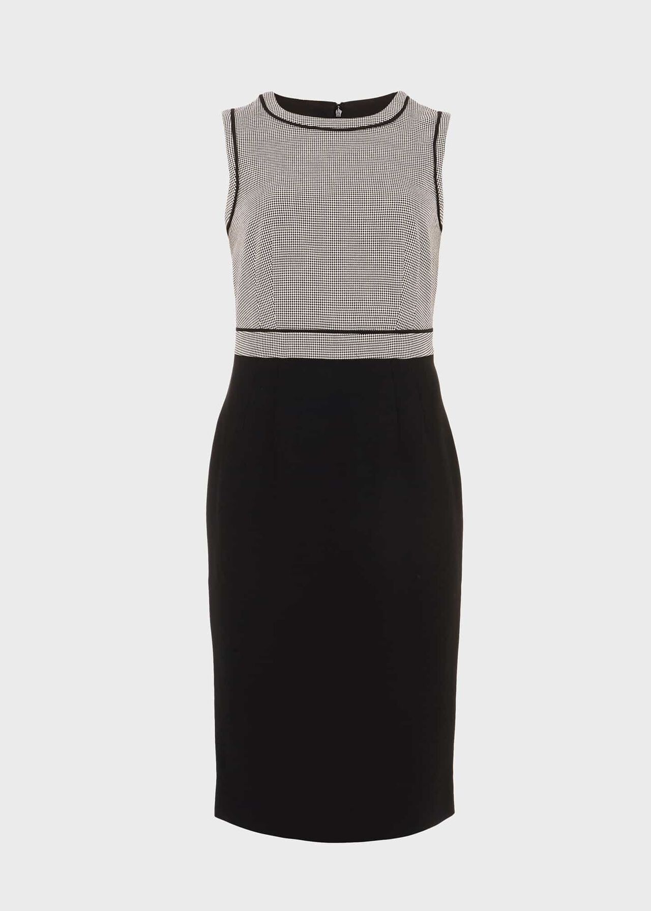 Sienna Houndstooth Shift Dress, Black Ivory, hi-res