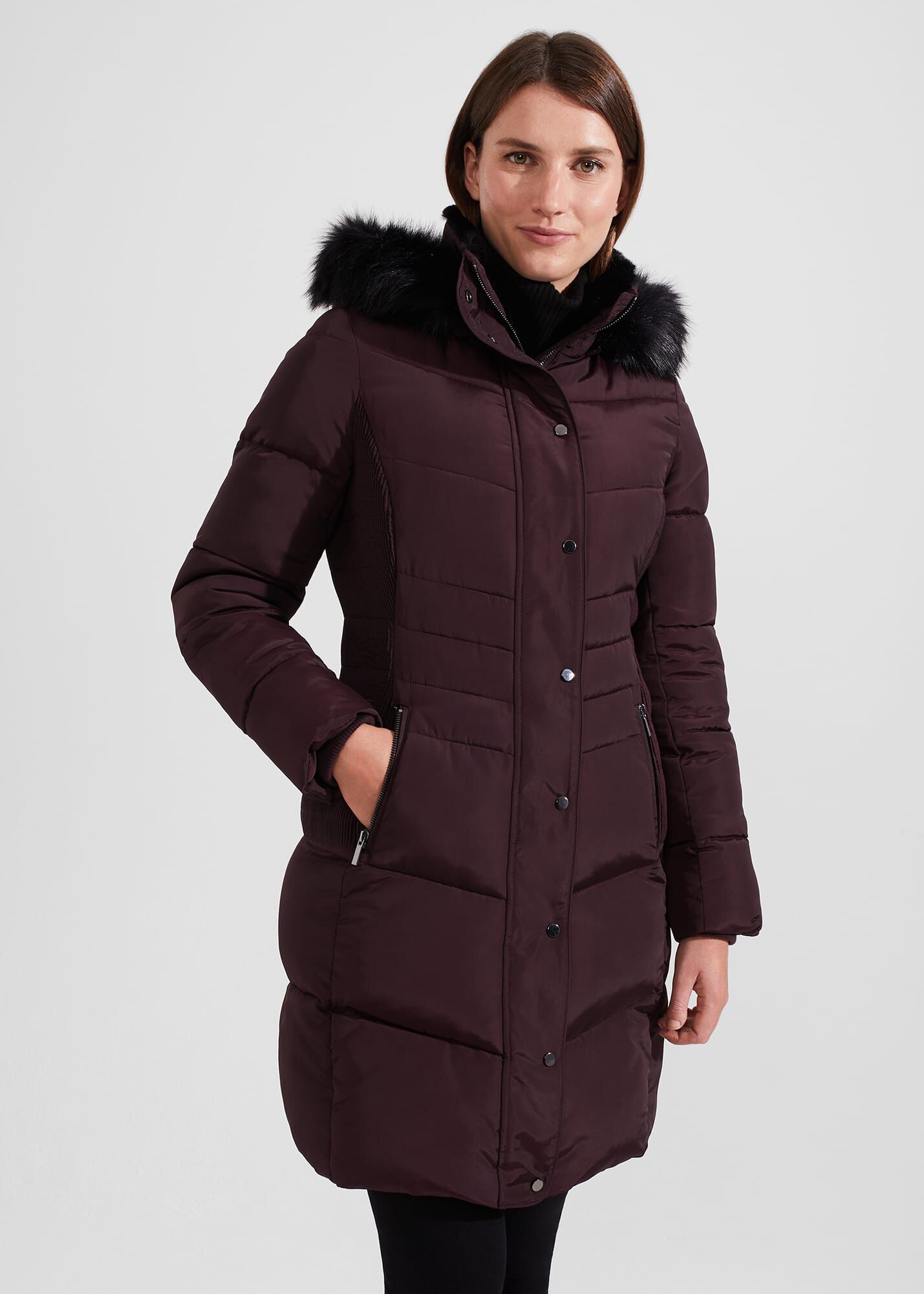 Wine padded coat sales