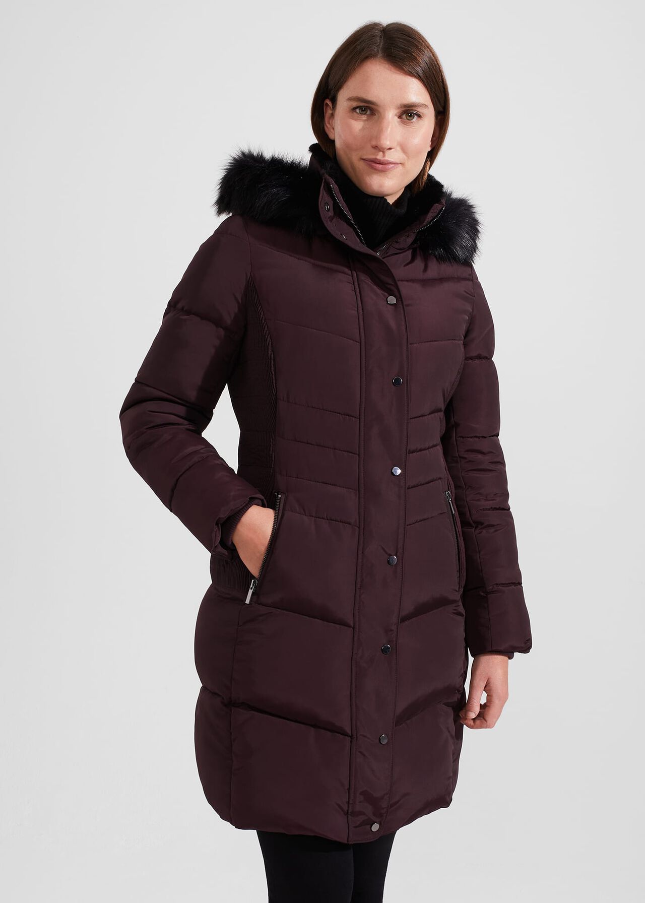 Petite Jaymie Puffer, Wine, hi-res