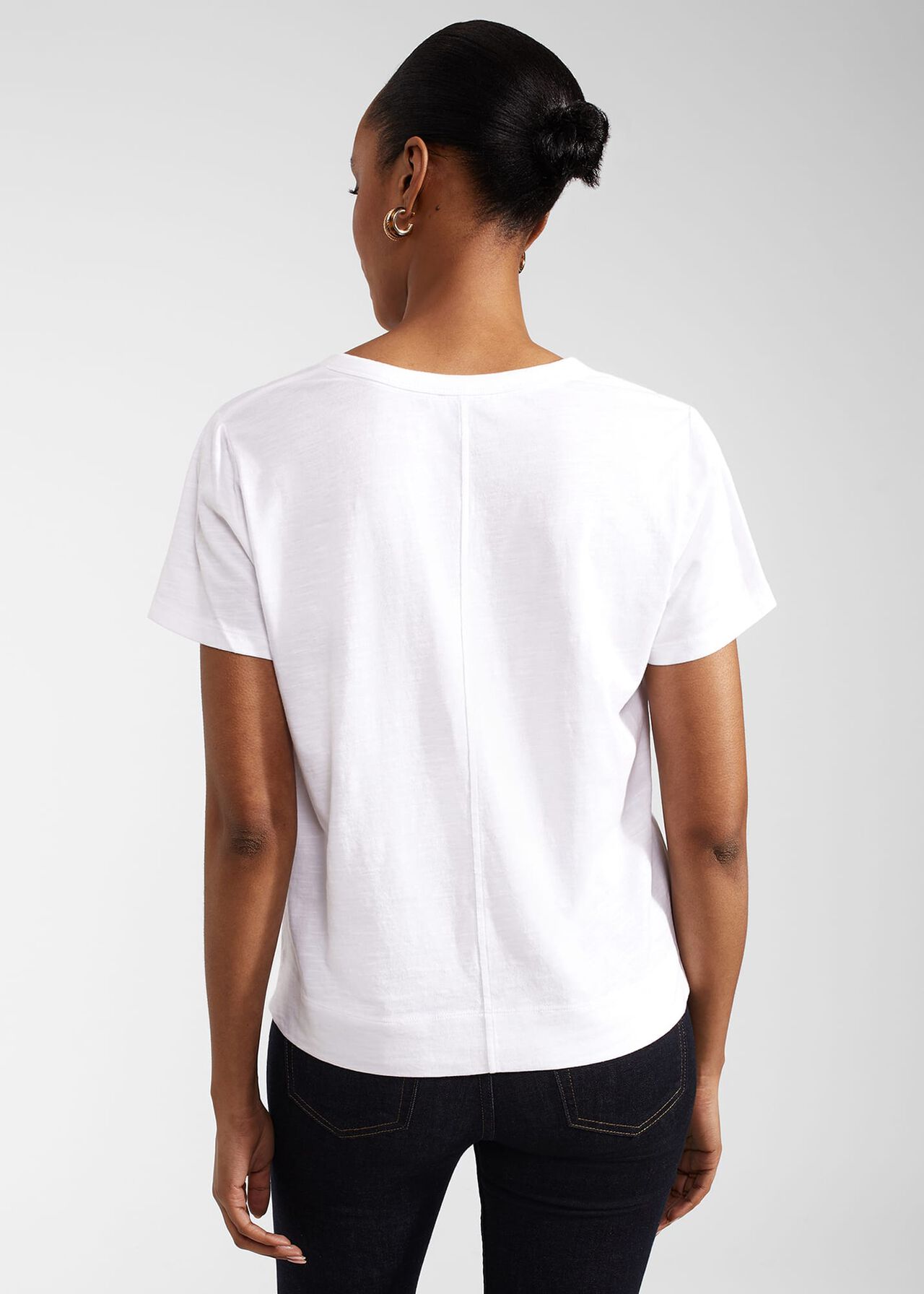 Arianna Cotton Slub T-Shirt, White, hi-res