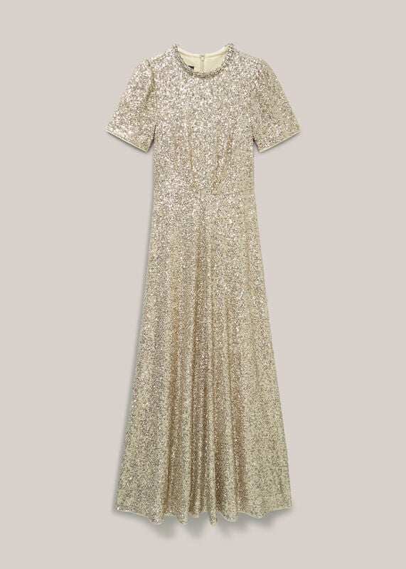 Shirley Sequin Trimmed Maxi Dress
