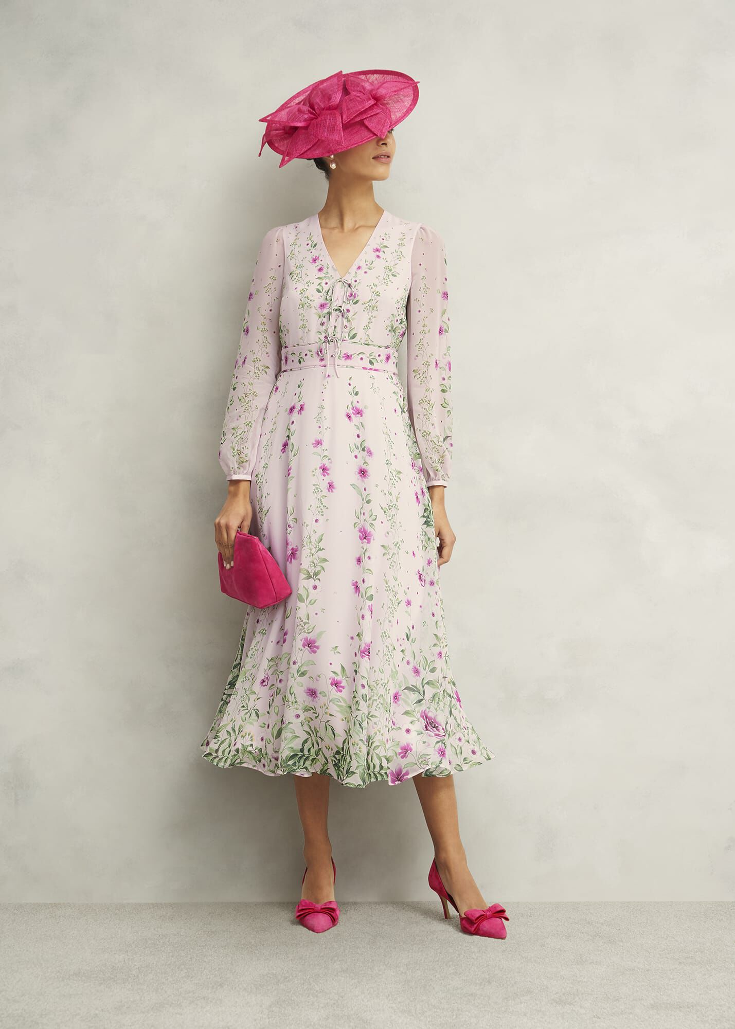 Fay Silk Bow Detail Dress | Hobbs US |