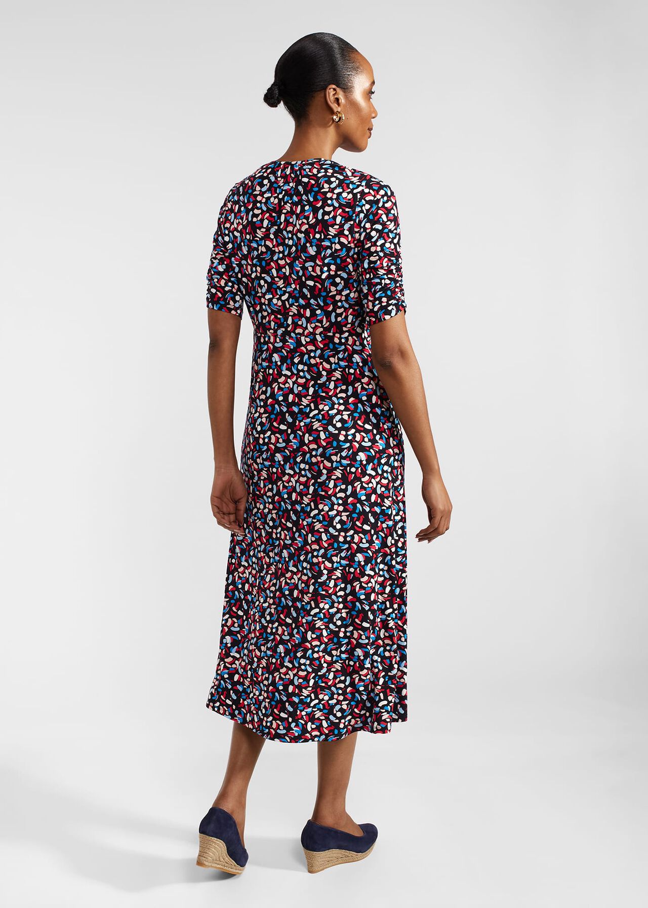 Petite Anela Dress, Navy Multi, hi-res