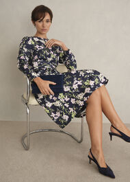 Petite Sabine Floral Tie Dress, Midnight Multi, hi-res