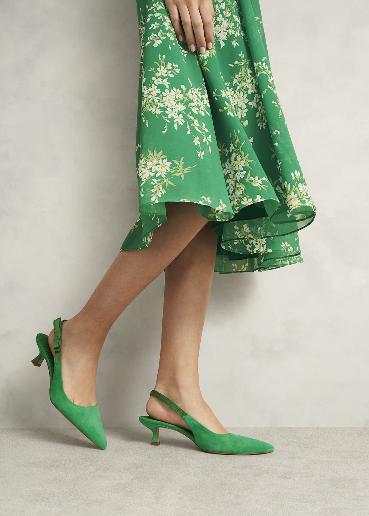 Safia Suede Slingbacks, Cilantro Green, hi-res