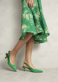 Safia Suede Slingbacks, Cilantro Green, hi-res