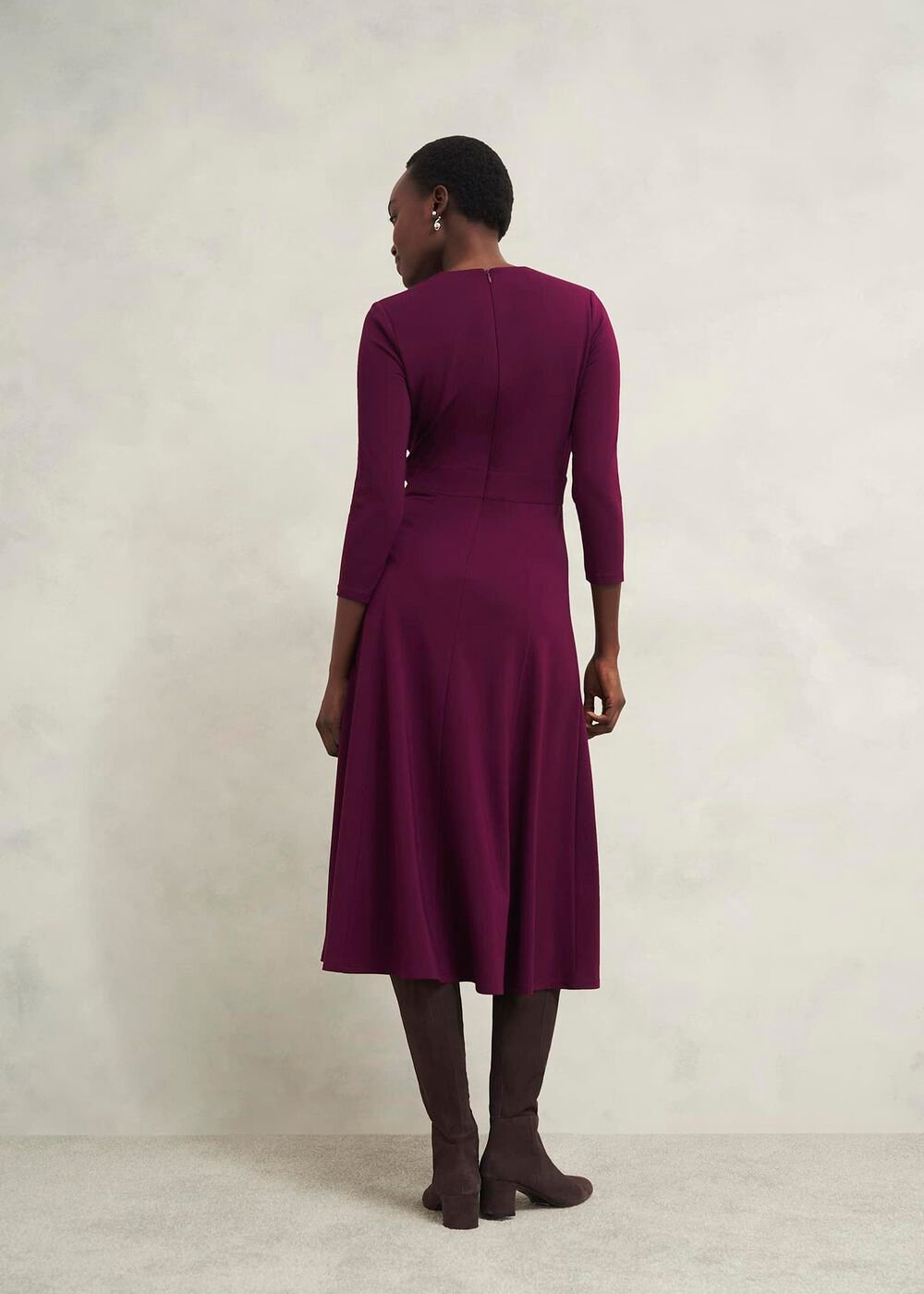 Mirabel Ponte Dress, Warm Plum, hi-res