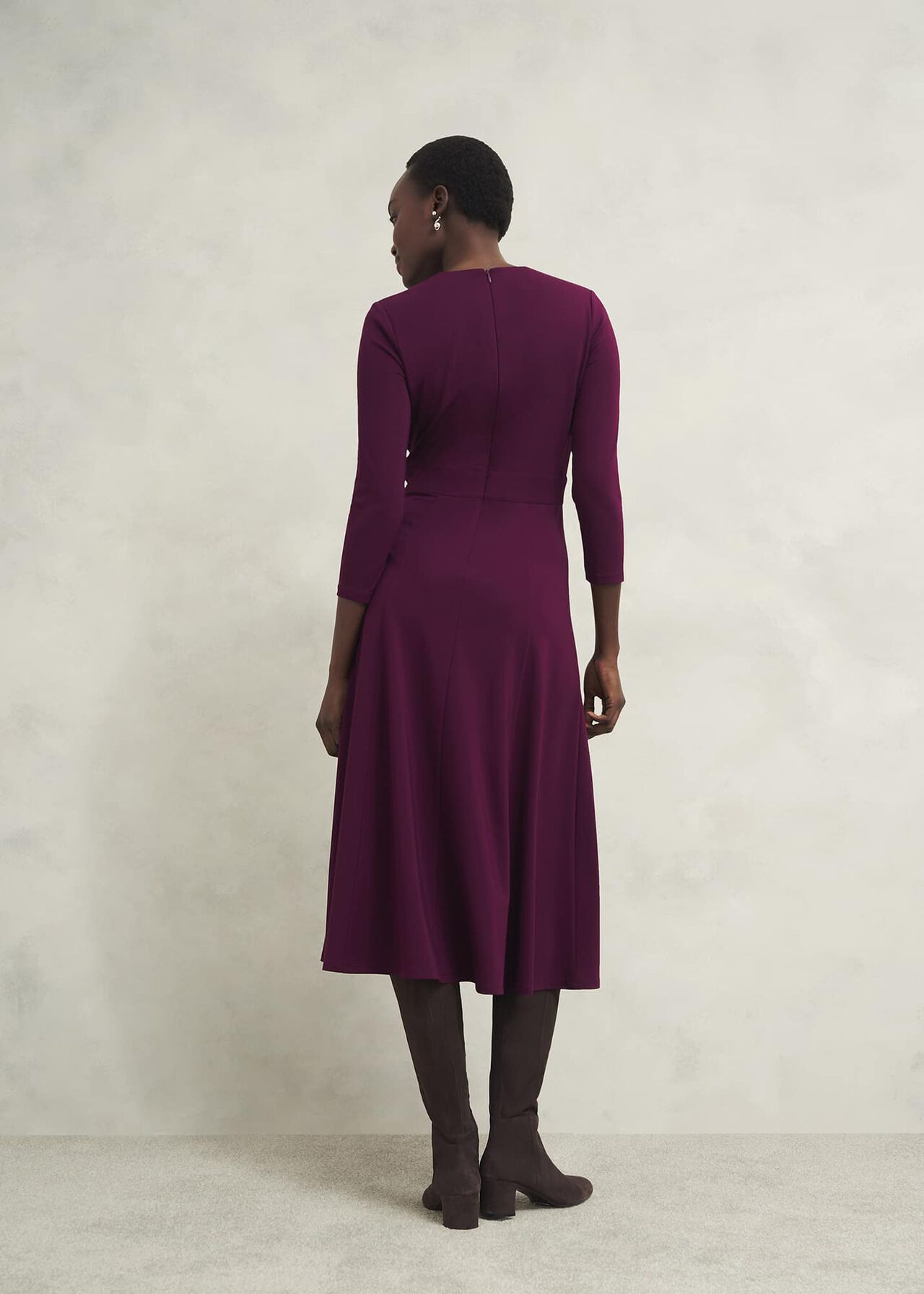 Mirabel Ponte Dress, Warm Plum, hi-res