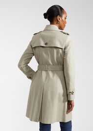 Petite Saskia Shower Resistant Trench Coat, Sage Green, hi-res
