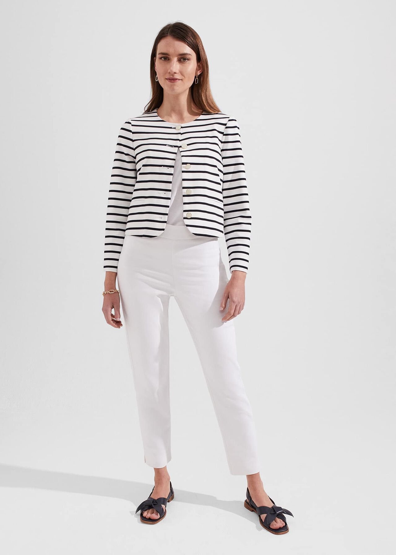 Kaya Capri Pants, White, hi-res