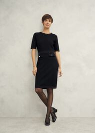 Petra Knitted Dress, Hobbs Black, hi-res