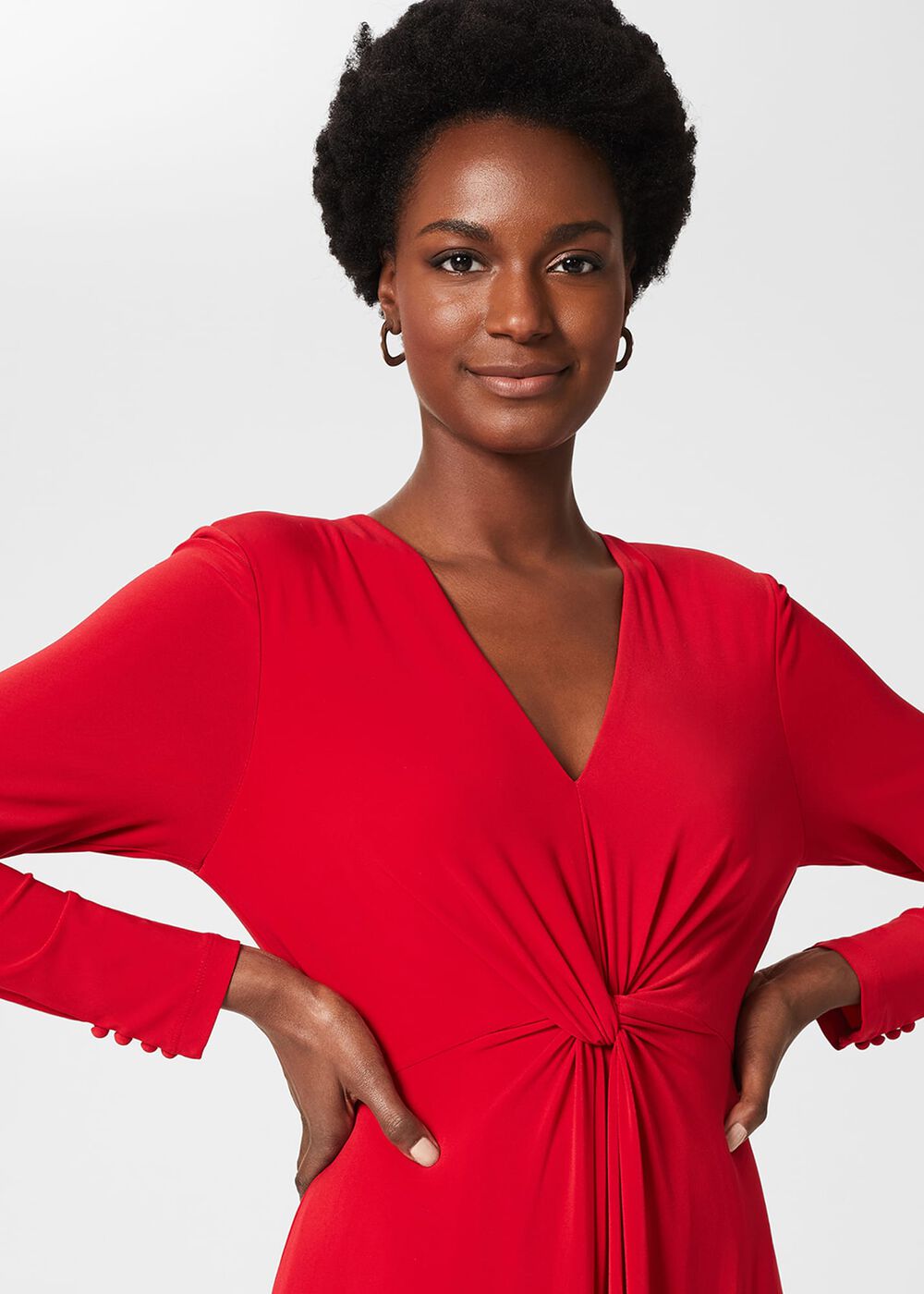 Uma Jersey Dress, Poppy Red, hi-res