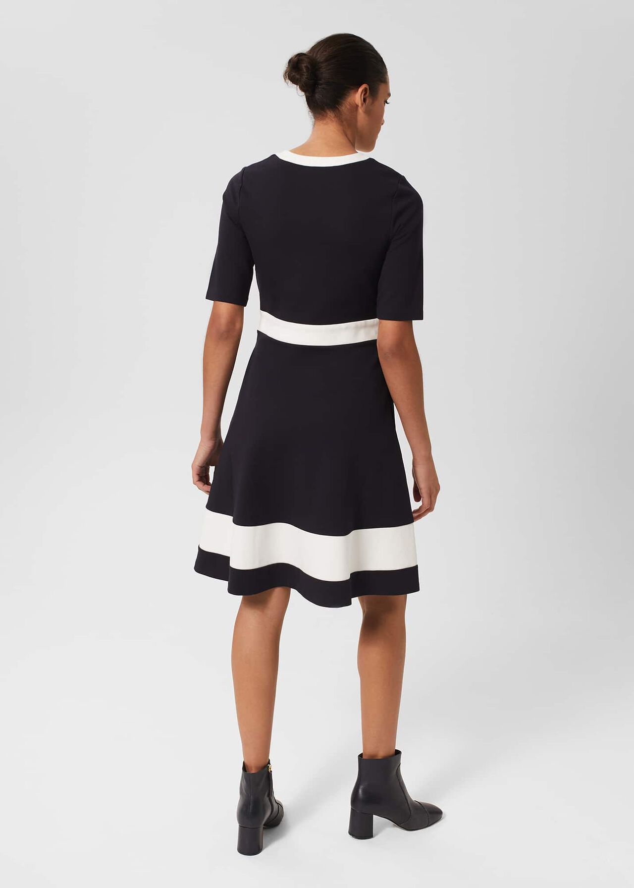 Christine Ponte Dress, Navy Ivory, hi-res