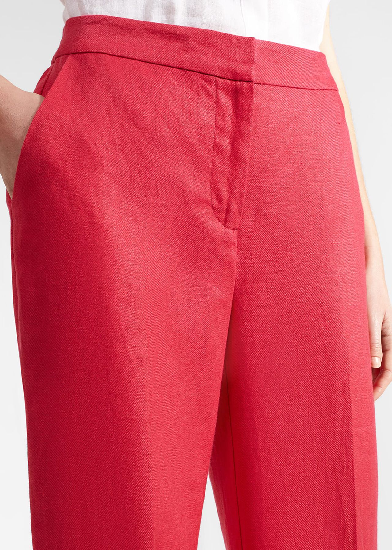 Mirabel Wide Linen Pants, Raspberry Pink, hi-res
