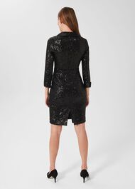 Carys Sequin Tux Dress, Black, hi-res