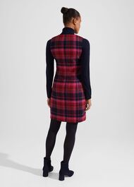 Sariah Wool Dress, Pink Navy Multi, hi-res
