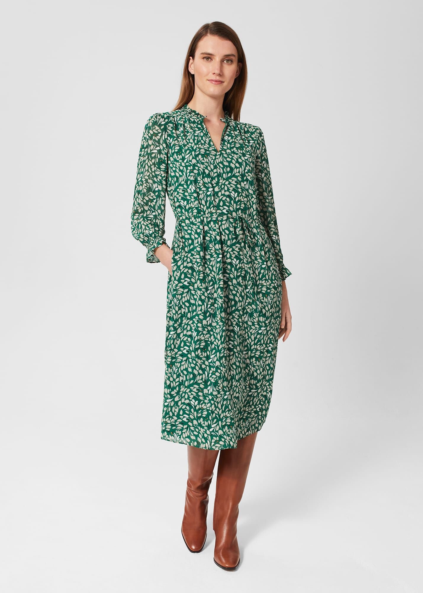 Hobbs green dress sales sale