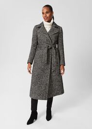 Gerrie Wrap Coat, Black White, hi-res