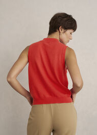 Priya Knitted Vest, Hibiscus Red, hi-res