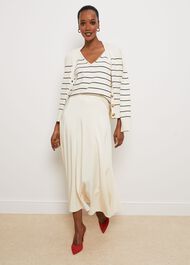 Carleton Cotton Cardigan, Ivory Black, hi-res