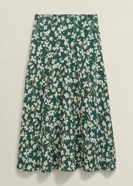 Dark Green Floral Kiara Midi Skirt, Green Multi, hi-res