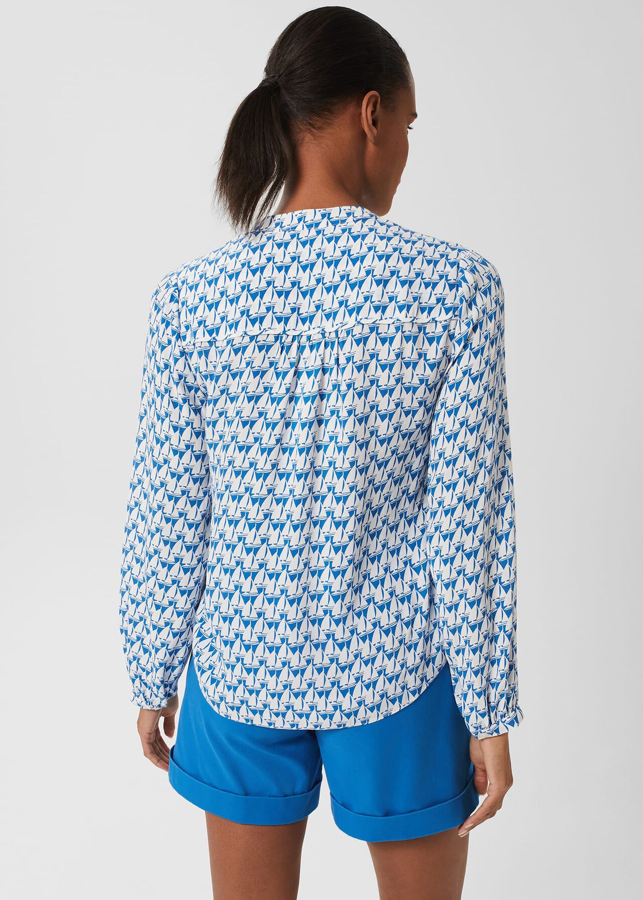 Posie Blouse, Blue Ivory, hi-res