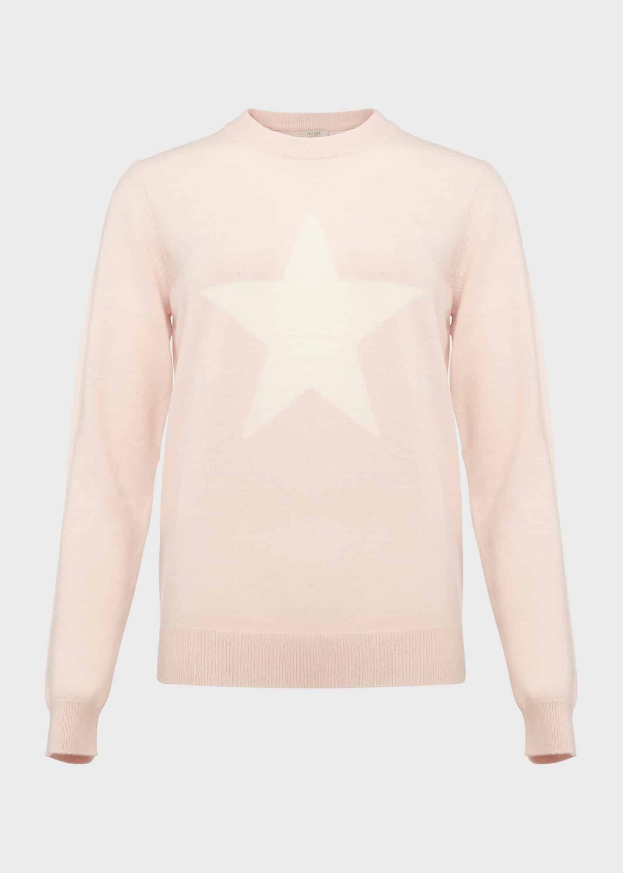 Cashmere Trudy Star Jumper, Pale Pink Ivory, hi-res