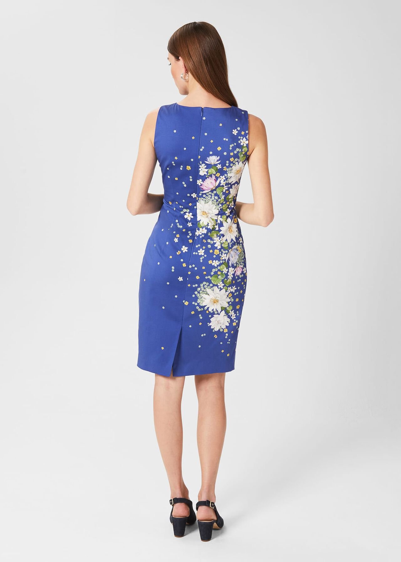 Fiona Cotton Blend Shift Dress, Cobalt Multi, hi-res