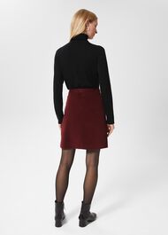Ria Cord Mini Skirt , Deep Berry Red, hi-res