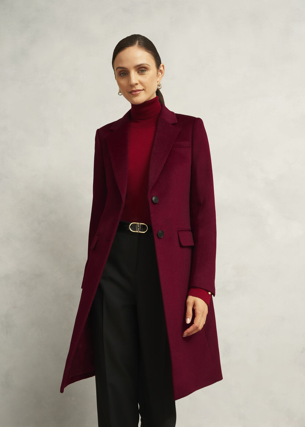 Petite Cavendish Wool Coat, Beryl Red, hi-res