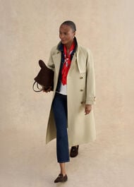 Sage Green Trench Coat , Pale Sage Green, hi-res
