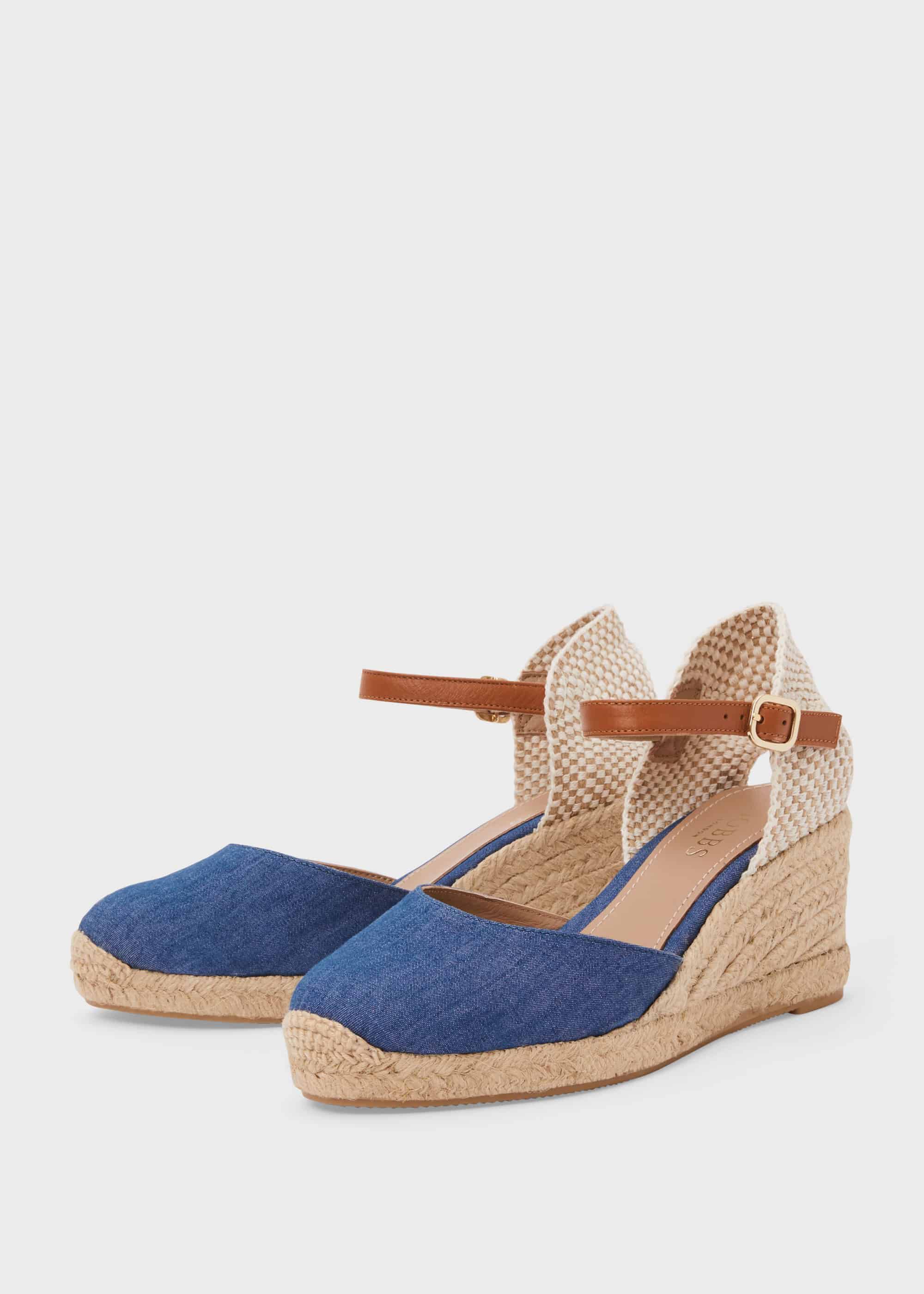 Chambray espadrille wedges sales