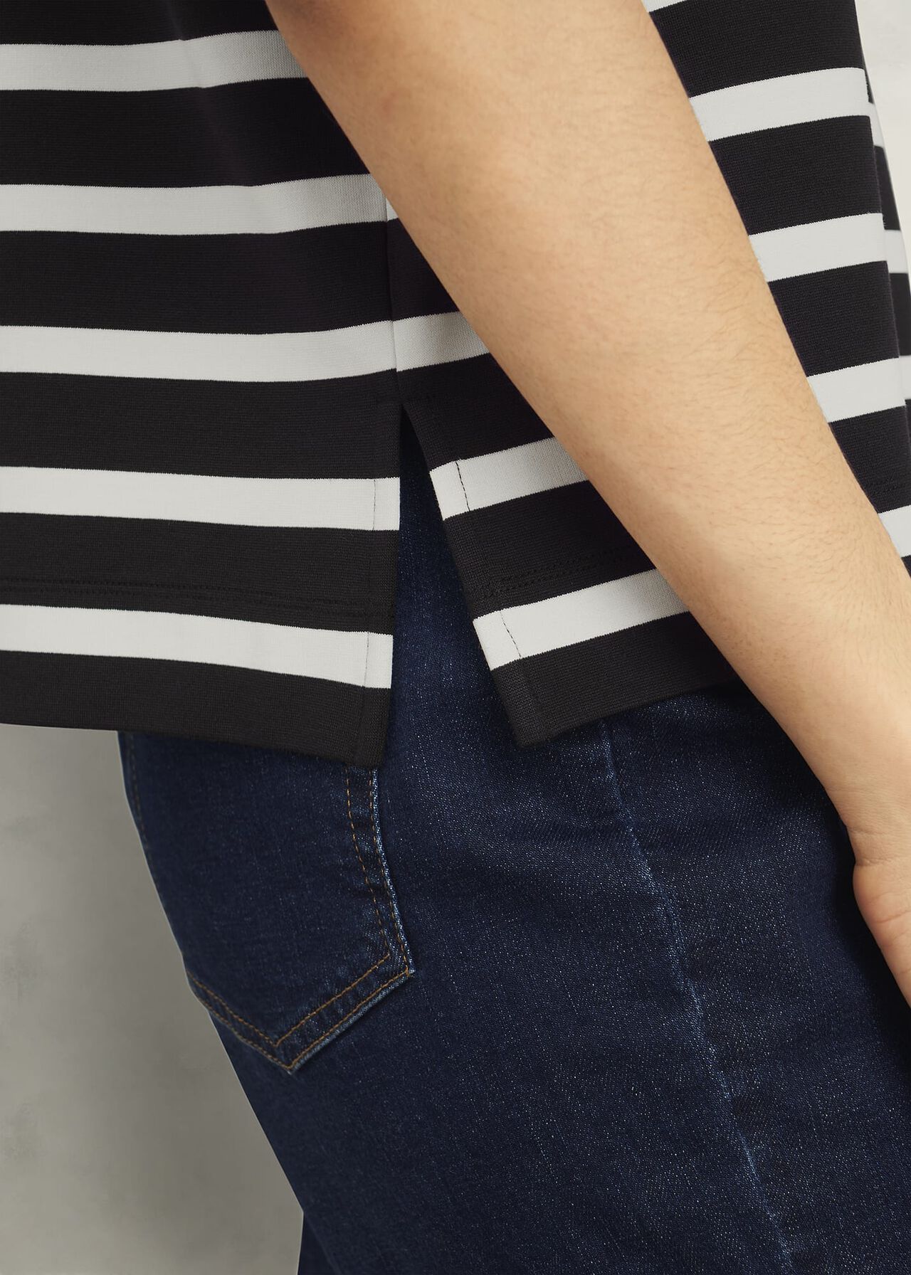 Holland Stripe T-Shirt, Black Ivory, hi-res