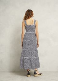 Kara Cotton Dress, Navy Ivory, hi-res