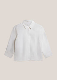 Nita Linen Shirt, White, hi-res