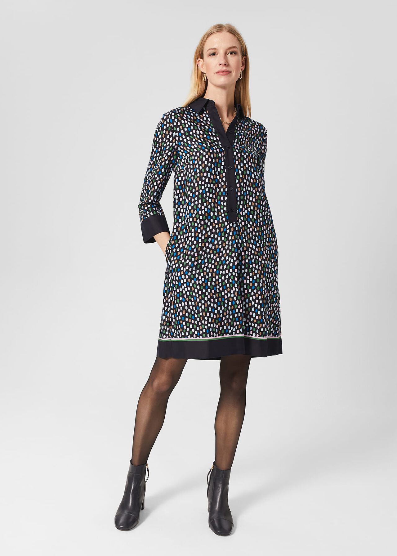 Marci Tunic Dress, Navy Multi, hi-res