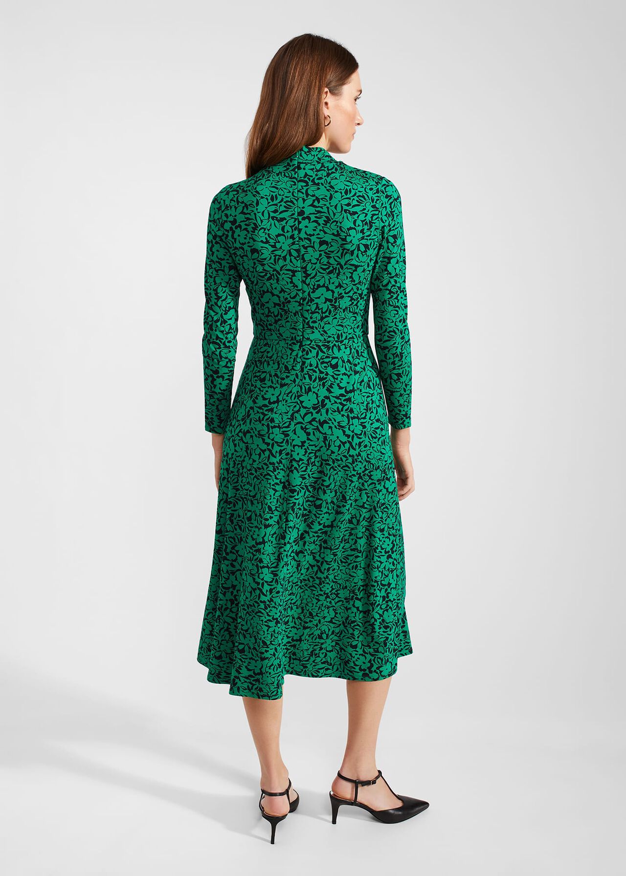 Petite Yasmin Jersey Dress, Green Navy, hi-res