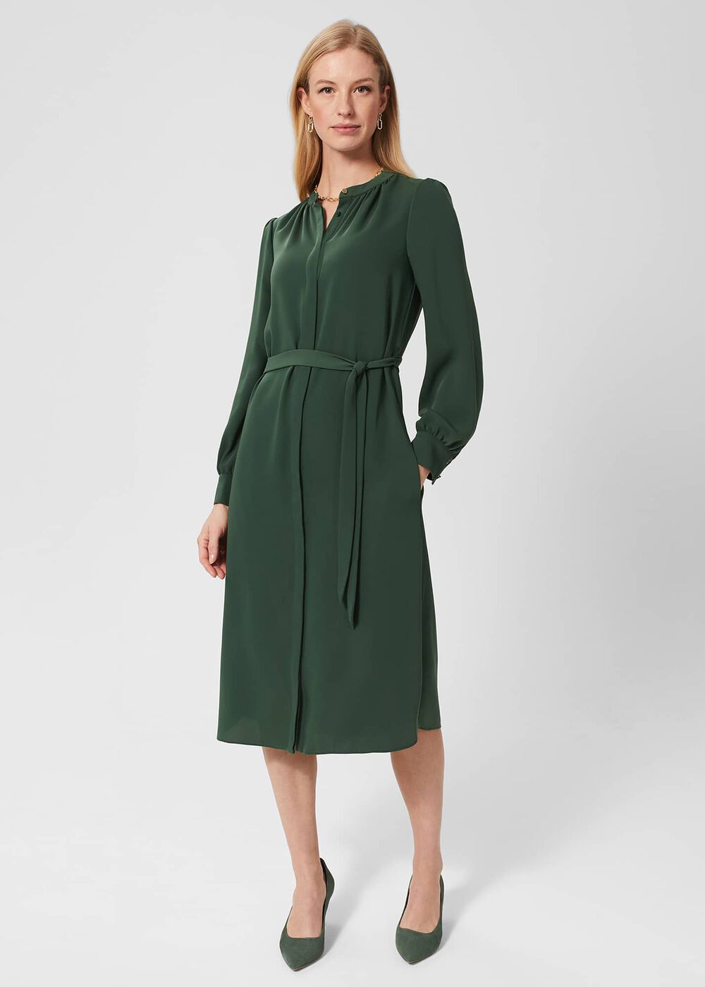Rue Dress, Rich Sage Green, hi-res