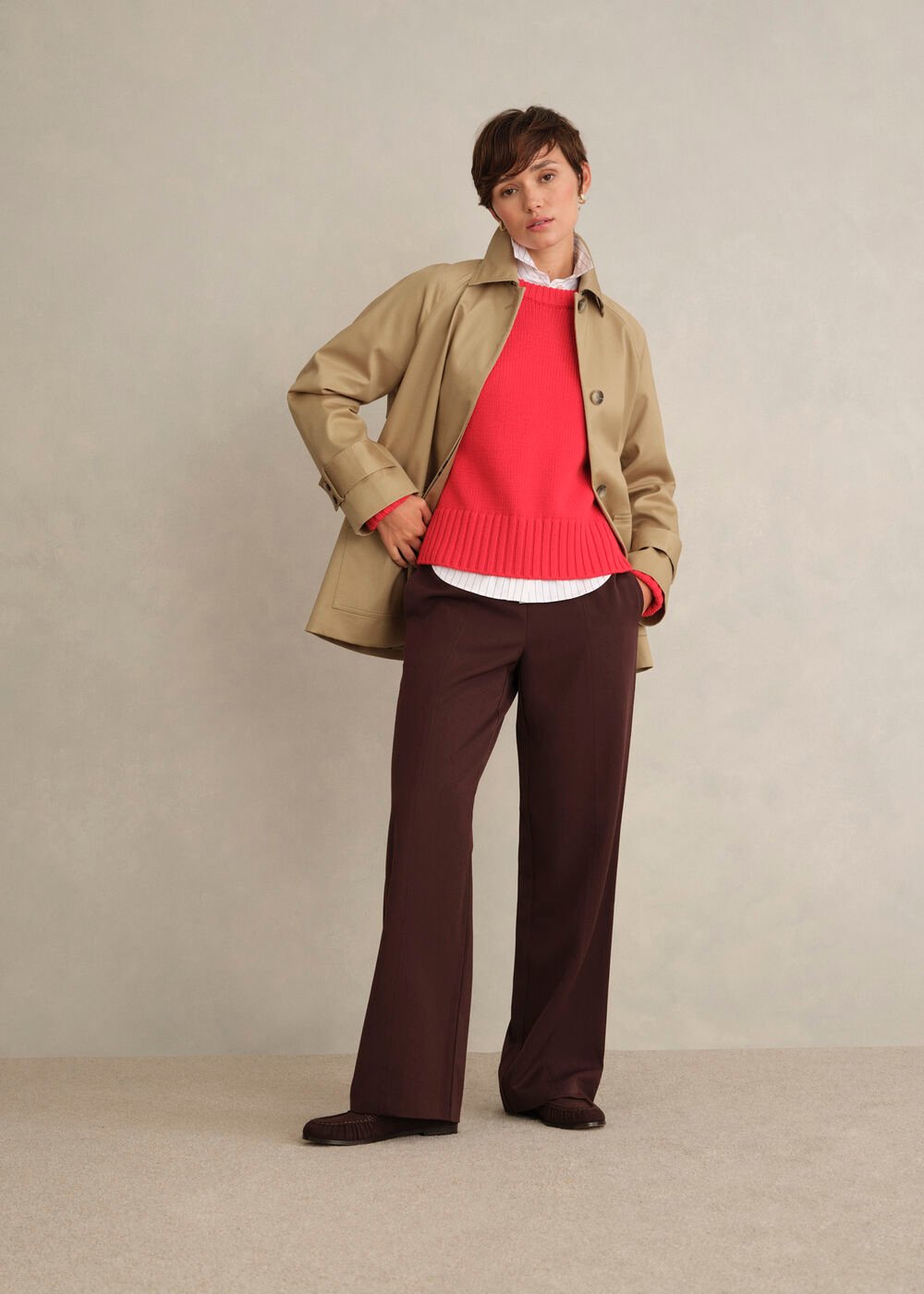 Callie Car Shower Resistant Coat, Fawn Beige, hi-res