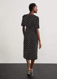Charlton Spot Dress, Black Cream, hi-res