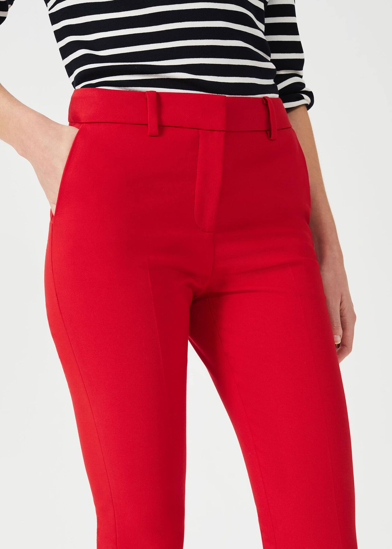 Iva Slim Trousers With Stretch, Red, hi-res