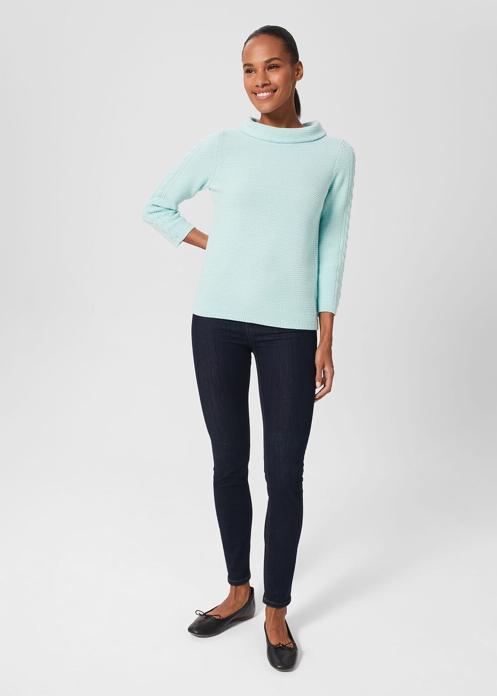 Camilla Cotton Jumper, Clearwater Blue, hi-res