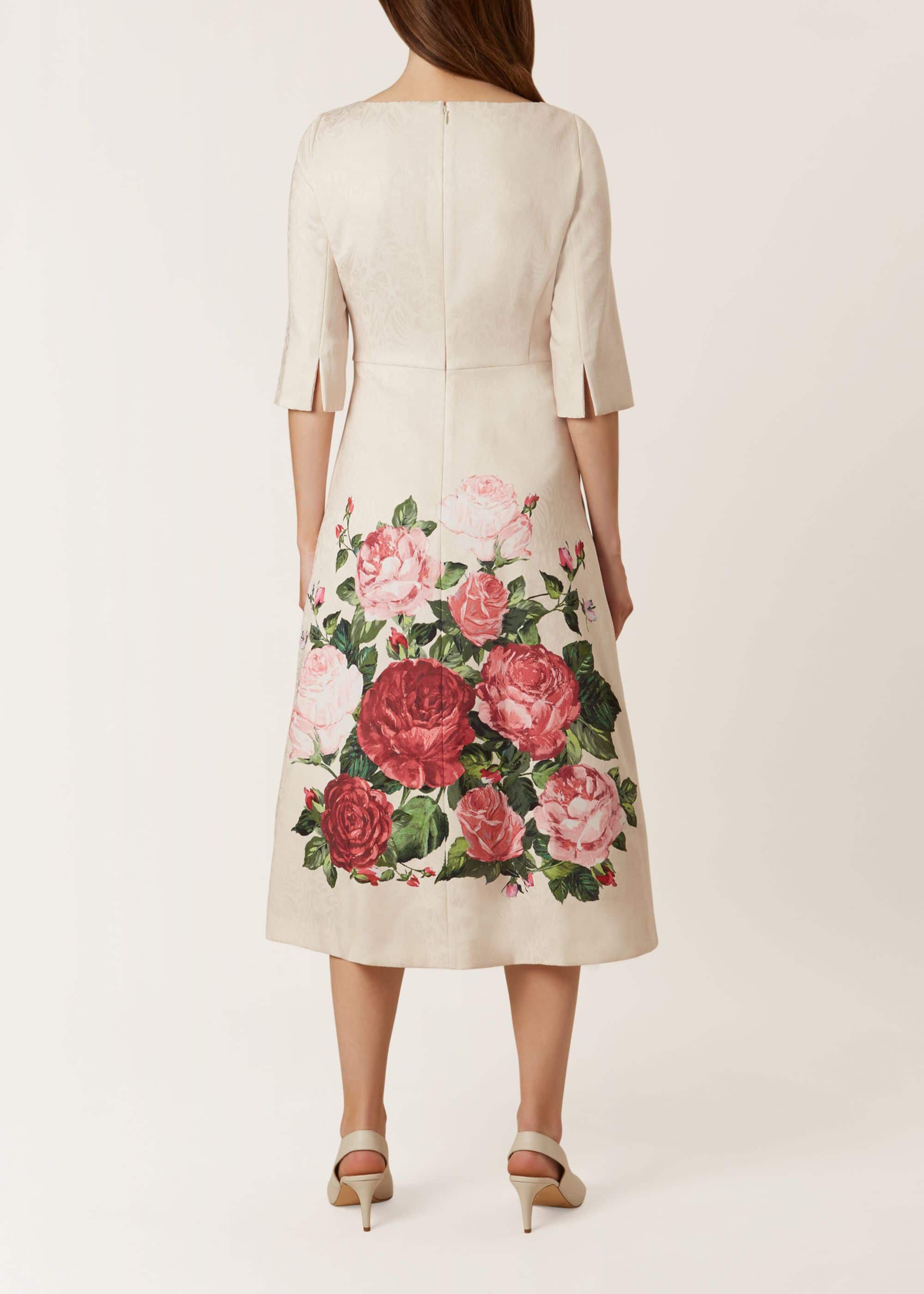 hobbs multi painted rose dress