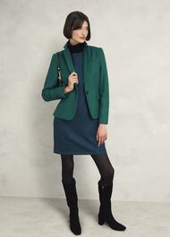 Petite Sariah Wool Dress, Green Multi, hi-res