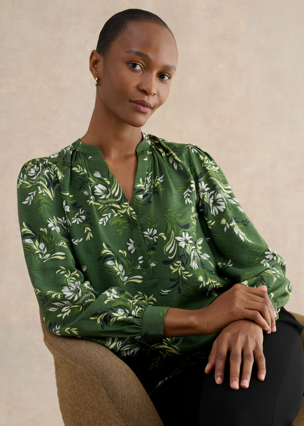Sylvia Blouse, Green Multi, hi-res